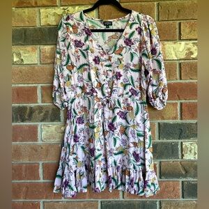 Tamga Designs - Lark dress with Floral Print in coral